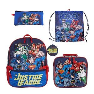 DC Comics Justice League 5-Piece Backpack & Lunch Bag Set